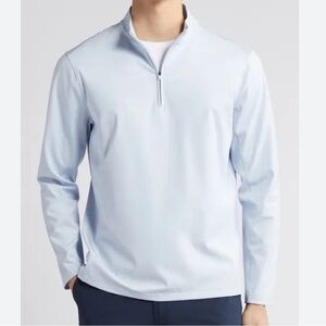 £ Hickey Freeman Half Zip Golf Pullover Size L Blue White Striped